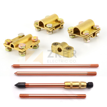 Electrical Ground Connector Brass Square Cross Clamps wire connector